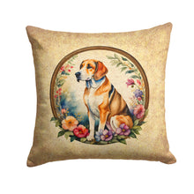 Load image into Gallery viewer, American Foxhound and Flowers Throw Pillow - 14x14 Decorative Pillow – Art for Your Home &amp; Patio