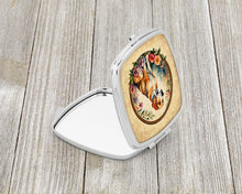 Load image into Gallery viewer, American Foxhound and Flowers Compact Mirror – Stylish Purse Mirror with Artistic Covers