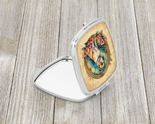 Load image into Gallery viewer, American Staffordshire Terrier and Flowers Compact Mirror – Stylish Purse Mirror with Artistic Covers