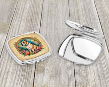Load image into Gallery viewer, American Staffordshire Terrier and Flowers Compact Mirror – Stylish Purse Mirror with Artistic Covers