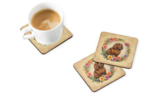 Load image into Gallery viewer, American Water Spaniel and Flowers Coasters - Set of 4 Lightweight Foam, Absorbent Drink Coasters
