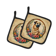 Load image into Gallery viewer, Anatolian Shepherd Dog and Flowers Pot Holders - Set of 2 Decorative Kitchen Helpers | Made in the USA