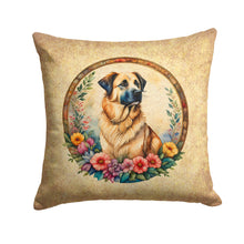 Load image into Gallery viewer, Anatolian Shepherd Dog and Flowers Throw Pillow - 14x14 Decorative Pillow – Art for Your Home &amp; Patio