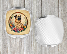 Load image into Gallery viewer, Anatolian Shepherd Dog and Flowers Compact Mirror – Stylish Purse Mirror with Artistic Covers