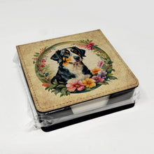 Load image into Gallery viewer, Appenzeller Sennenhund and Flowers PU Leather Note Paper Holder
