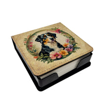 Load image into Gallery viewer, Appenzeller Sennenhund and Flowers PU Leather Note Paper Holder