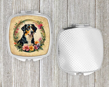 Load image into Gallery viewer, Appenzeller Sennenhund and Flowers Compact Mirror – Stylish Purse Mirror with Artistic Covers