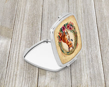Load image into Gallery viewer, Basenji and Flowers Compact Mirror – Stylish Purse Mirror with Artistic Covers