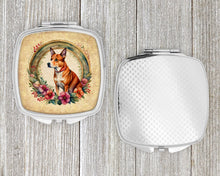 Load image into Gallery viewer, Basenji and Flowers Compact Mirror – Stylish Purse Mirror with Artistic Covers