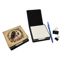 Load image into Gallery viewer, Basset Hound and Flowers PU Leather Note Paper Holder