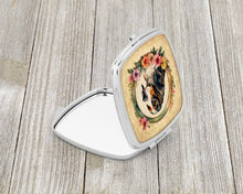 Load image into Gallery viewer, Basset Hound and Flowers Compact Mirror – Stylish Purse Mirror with Artistic Covers