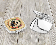 Load image into Gallery viewer, Basset Hound and Flowers Compact Mirror – Stylish Purse Mirror with Artistic Covers