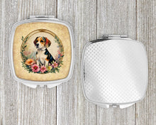 Load image into Gallery viewer, Beagle and Flowers Compact Mirror – Stylish Purse Mirror with Artistic Covers