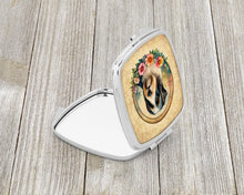 Load image into Gallery viewer, Bearded Collie and Flowers Compact Mirror – Stylish Purse Mirror with Artistic Covers