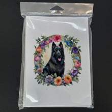 Load image into Gallery viewer, Belgian Sheepdog and Flowers Greeting Cards -  Blank Note Cards – 8-Pack of Artist-Designed Cards with Envelopes