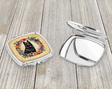 Load image into Gallery viewer, Belgian Sheepdog and Flowers Compact Mirror – Stylish Purse Mirror with Artistic Covers