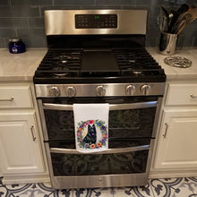 Load image into Gallery viewer, Belgian Sheepdog and Flowers Kitchen Towel Set of 2