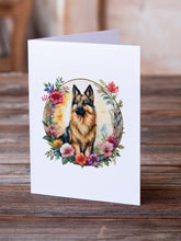 Load image into Gallery viewer, Belgian Tervuren and Flowers Greeting Cards -  Blank Note Cards – 8-Pack of Artist-Designed Cards with Envelopes