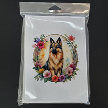Load image into Gallery viewer, Belgian Tervuren and Flowers Greeting Cards -  Blank Note Cards – 8-Pack of Artist-Designed Cards with Envelopes