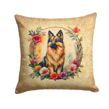Load image into Gallery viewer, Belgian Tervuren and Flowers Fabric Decorative Pillow