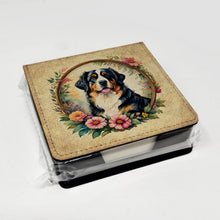 Load image into Gallery viewer, Bernese Mountain Dog and Flowers PU Leather Note Paper Holder