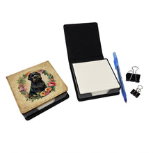 Load image into Gallery viewer, Black Russian Terrier and Flowers PU Leather Note Paper Holder