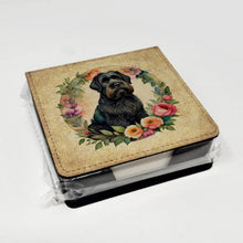 Load image into Gallery viewer, Black Russian Terrier and Flowers PU Leather Note Paper Holder
