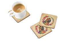 Load image into Gallery viewer, Bloodhound and Flowers Coasters - Set of 4 Lightweight Foam, Absorbent Drink Coasters