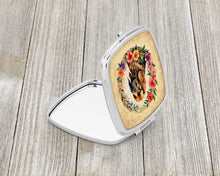 Load image into Gallery viewer, Bloodhound and Flowers Compact Mirror – Stylish Purse Mirror with Artistic Covers