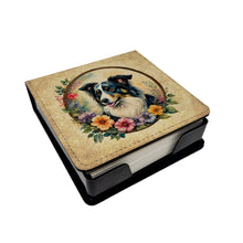 Load image into Gallery viewer, Border Collie and Flowers PU Leather Note Paper Holder