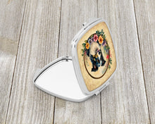 Load image into Gallery viewer, Border Collie and Flowers Compact Mirror – Stylish Purse Mirror with Artistic Covers