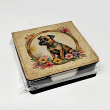 Load image into Gallery viewer, Border Terrier and Flowers PU Leather Note Paper Holder
