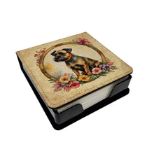 Load image into Gallery viewer, Border Terrier and Flowers PU Leather Note Paper Holder