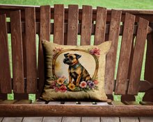 Load image into Gallery viewer, Border Terrier and Flowers Throw Pillow - 14x14 Decorative Pillow – Art for Your Home &amp; Patio