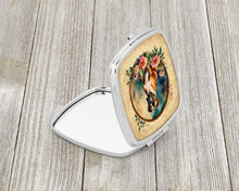 Load image into Gallery viewer, Boxer and Flowers Compact Mirror – Stylish Purse Mirror with Artistic Covers