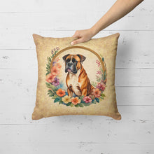 Load image into Gallery viewer, Boxer and Flowers Fabric Decorative Pillow