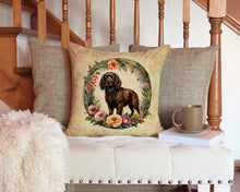 Load image into Gallery viewer, Boykin Spaniel and Flowers Throw Pillow - 14x14 Decorative Pillow – Art for Your Home &amp; Patio