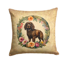 Load image into Gallery viewer, Boykin Spaniel and Flowers Throw Pillow - 14x14 Decorative Pillow – Art for Your Home &amp; Patio
