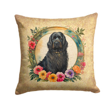 Load image into Gallery viewer, Briard and Flowers Throw Pillow - 14x14 Decorative Pillow – Art for Your Home &amp; Patio