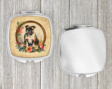 Load image into Gallery viewer, English Bulldog and Flowers Compact Mirror – Stylish Purse Mirror with Artistic Covers
