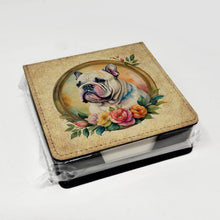 Load image into Gallery viewer, English Bulldog and Flowers PU Leather Note Paper Holder