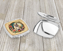 Load image into Gallery viewer, English Bulldog and Flowers Compact Mirror – Stylish Purse Mirror with Artistic Covers