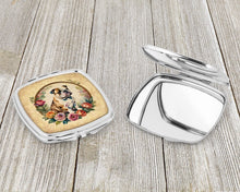 Load image into Gallery viewer, English Bulldog and Flowers Compact Mirror – Stylish Purse Mirror with Artistic Covers