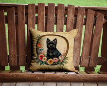 Load image into Gallery viewer, Cairn Terrier and Flowers Throw Pillow - 14x14 Decorative Pillow – Art for Your Home &amp; Patio