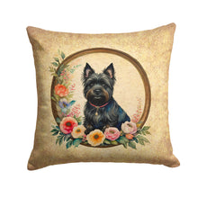 Load image into Gallery viewer, Cairn Terrier and Flowers Throw Pillow - 14x14 Decorative Pillow – Art for Your Home &amp; Patio