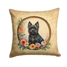 Load image into Gallery viewer, Cairn Terrier and Flowers Fabric Decorative Pillow