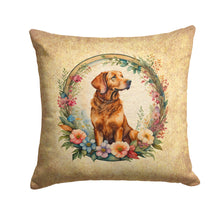 Load image into Gallery viewer, Chesapeake Bay Retriever and Flowers Throw Pillow - 14x14 Decorative Pillow – Art for Your Home &amp; Patio