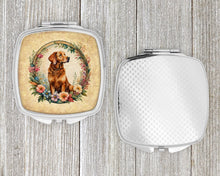 Load image into Gallery viewer, Chesapeake Bay Retriever and Flowers Compact Mirror – Stylish Purse Mirror with Artistic Covers