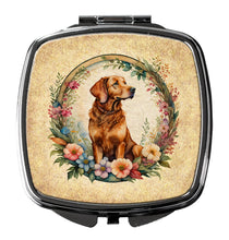 Load image into Gallery viewer, Chesapeake Bay Retriever and Flowers Compact Mirror – Stylish Purse Mirror with Artistic Covers