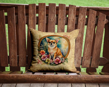 Load image into Gallery viewer, Chihuahua and Flowers Throw Pillow - 14x14 Decorative Pillow – Art for Your Home &amp; Patio
